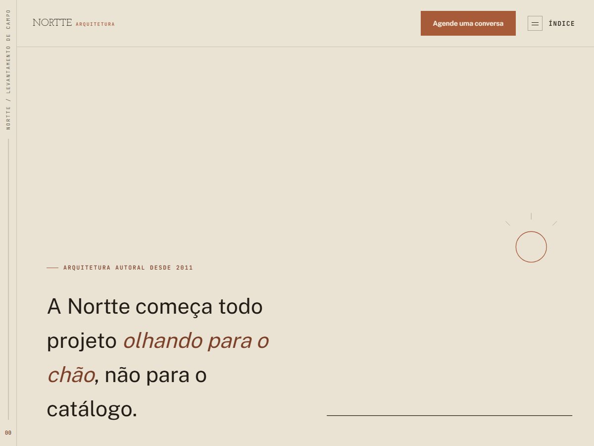 Site institucional da Nortte Arquitetura